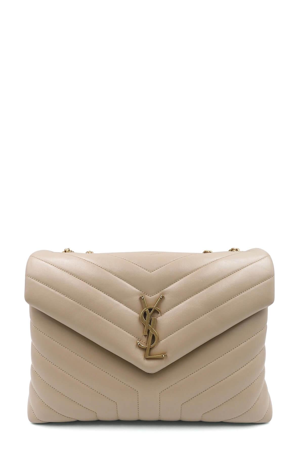 Loulou Medium Bag Beige with Gold Hardware