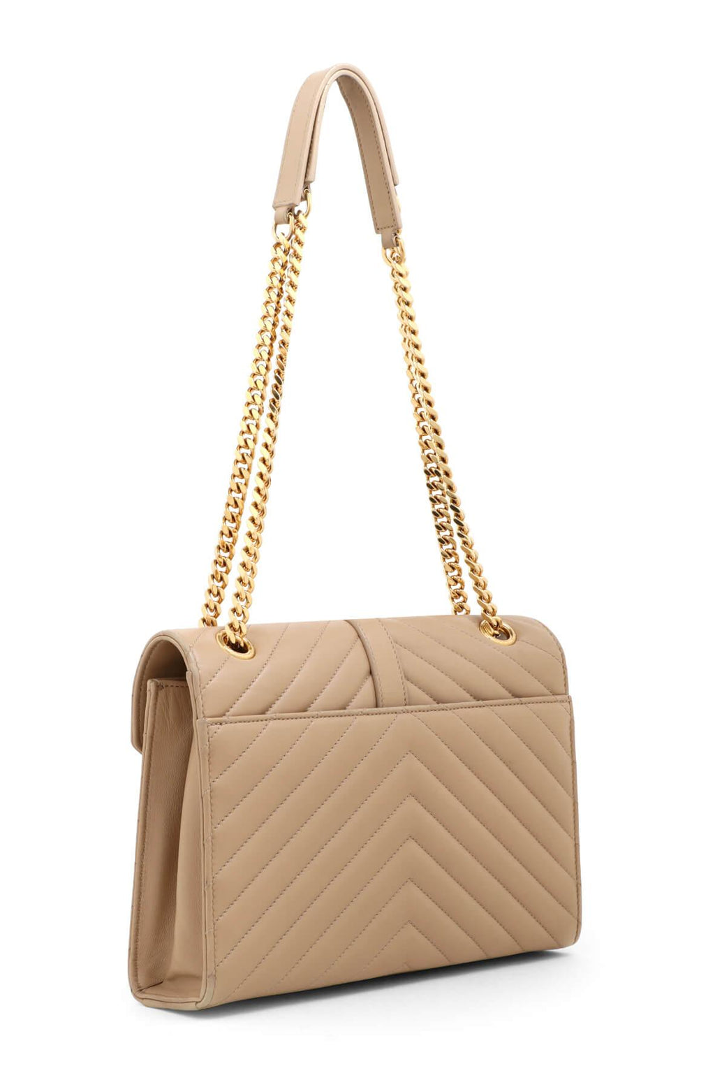 Medium Matelasse Monogram Envelope Bag Dark Beige