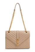 Medium Matelasse Monogram Envelope Bag Dark Beige