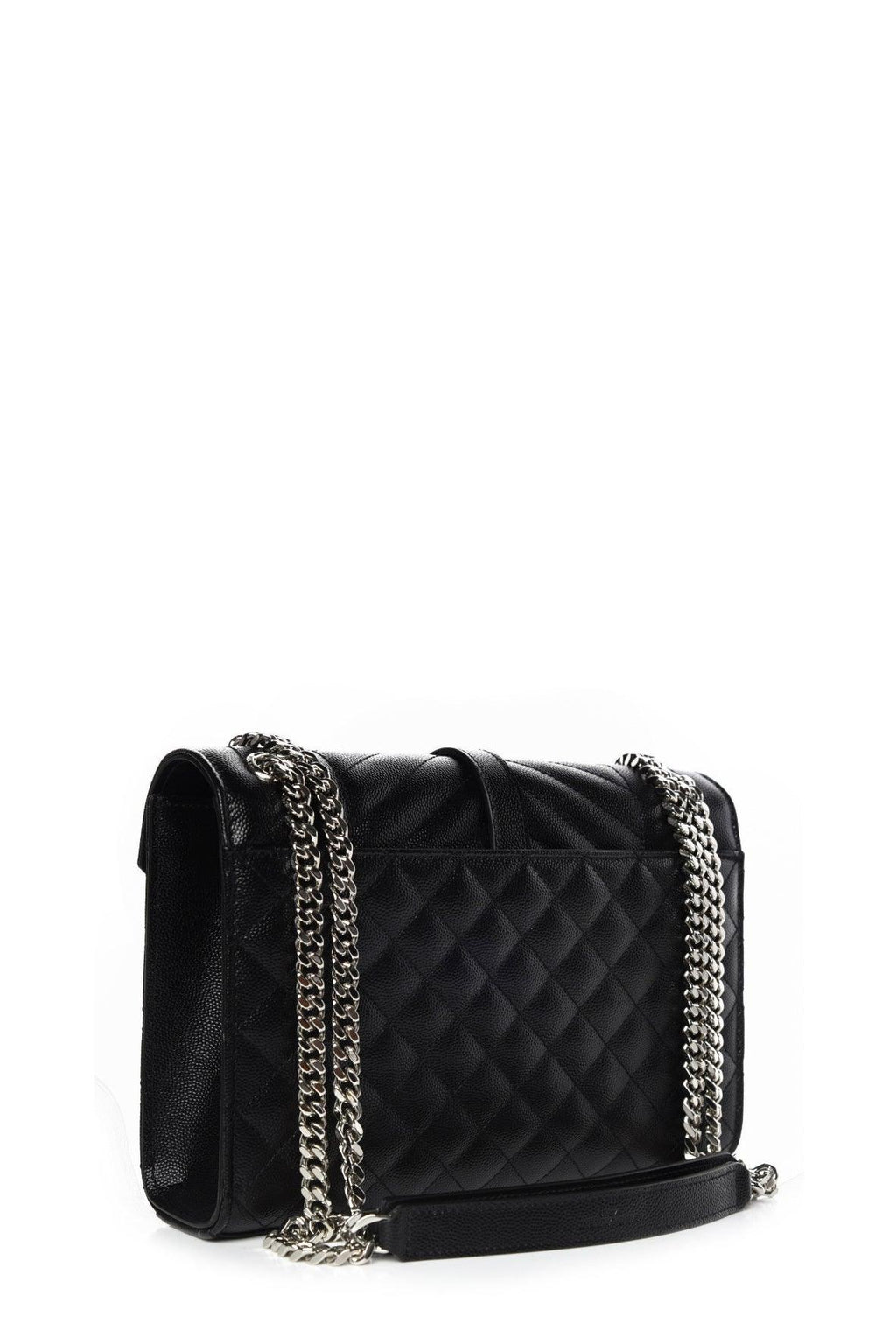 Medium Mix Matelasse Monogram Envelope Bag Black with Silver Hardware
