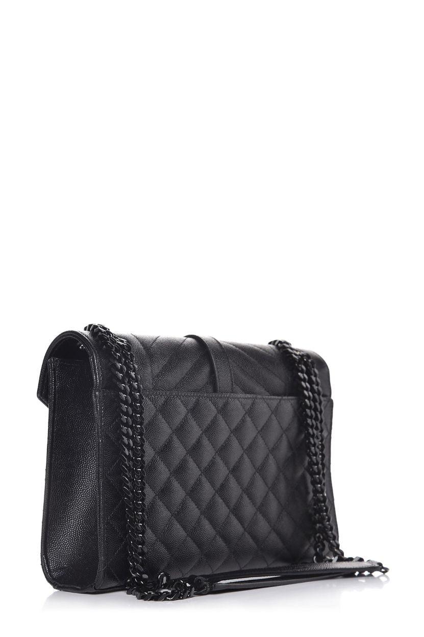 Medium Mix Matelasse Monogram Envelope Bag Black with Black Hardware