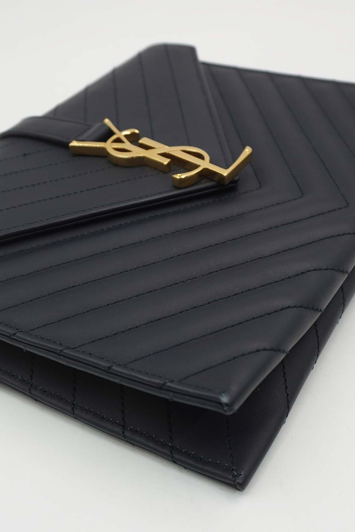 Medium Monogram MatelassÃƒÆ’Ã‚Â© Envelope Chain Bag Black