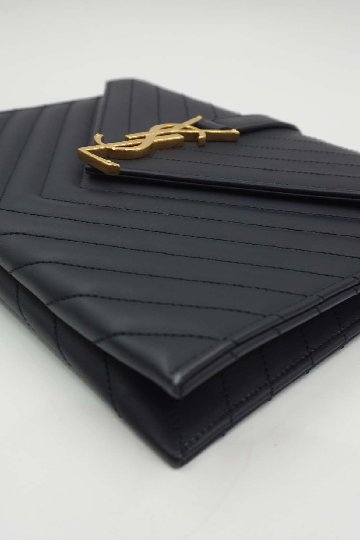 Medium Monogram MatelassÃƒÆ’Ã‚Â© Envelope Chain Bag Black