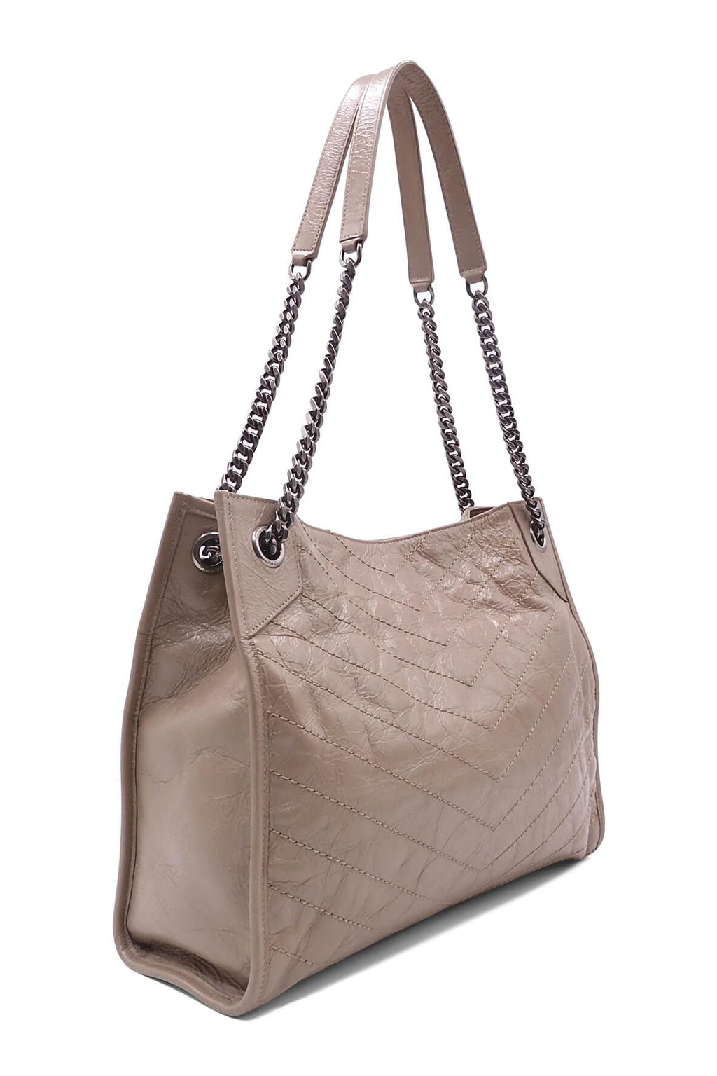Medium Niki Crinkle Shopping Bag Light Brown