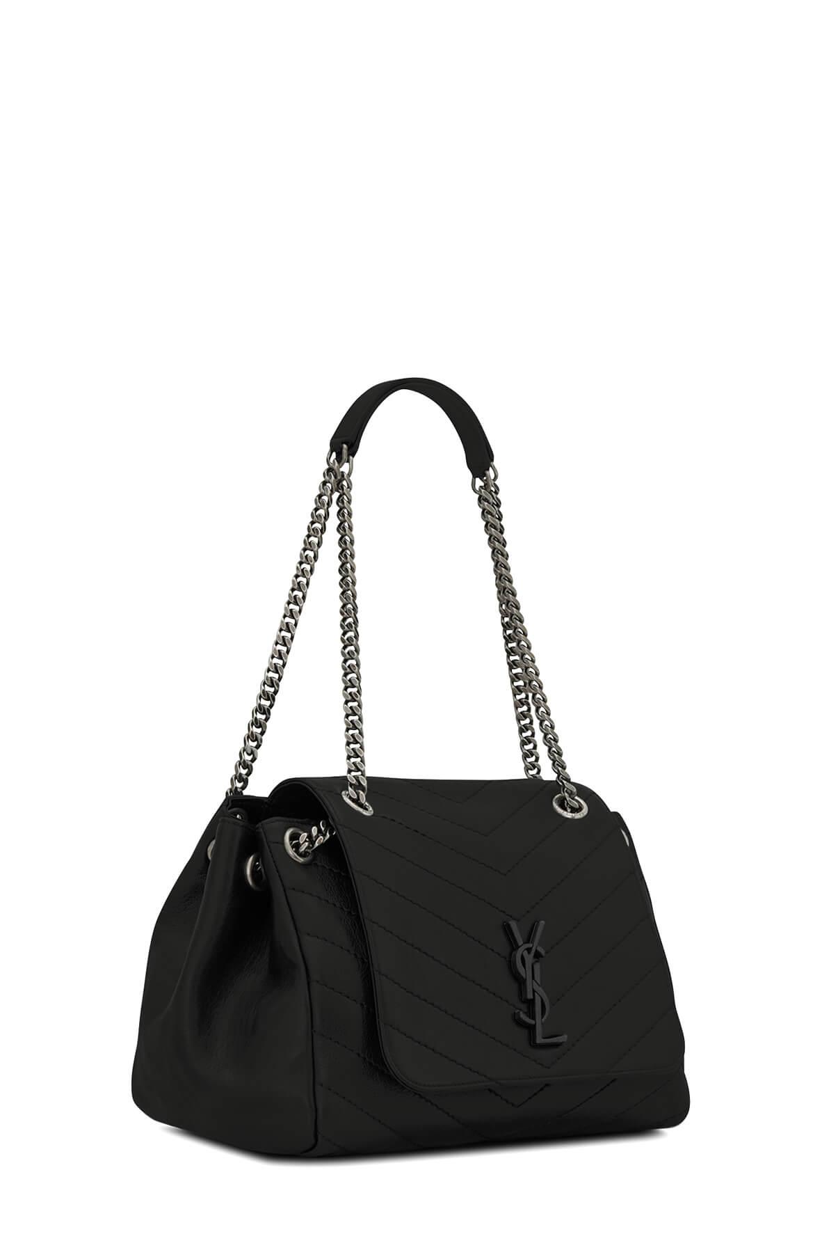 Medium Nolita Black with Silver Hardware