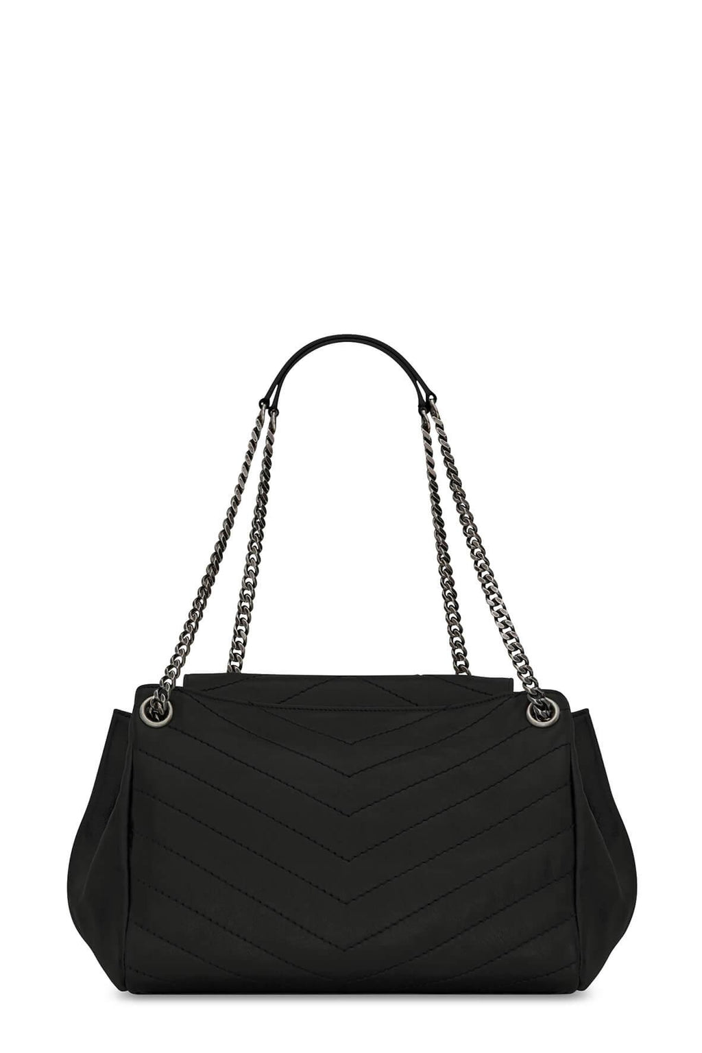 Medium Nolita Black with Silver Hardware