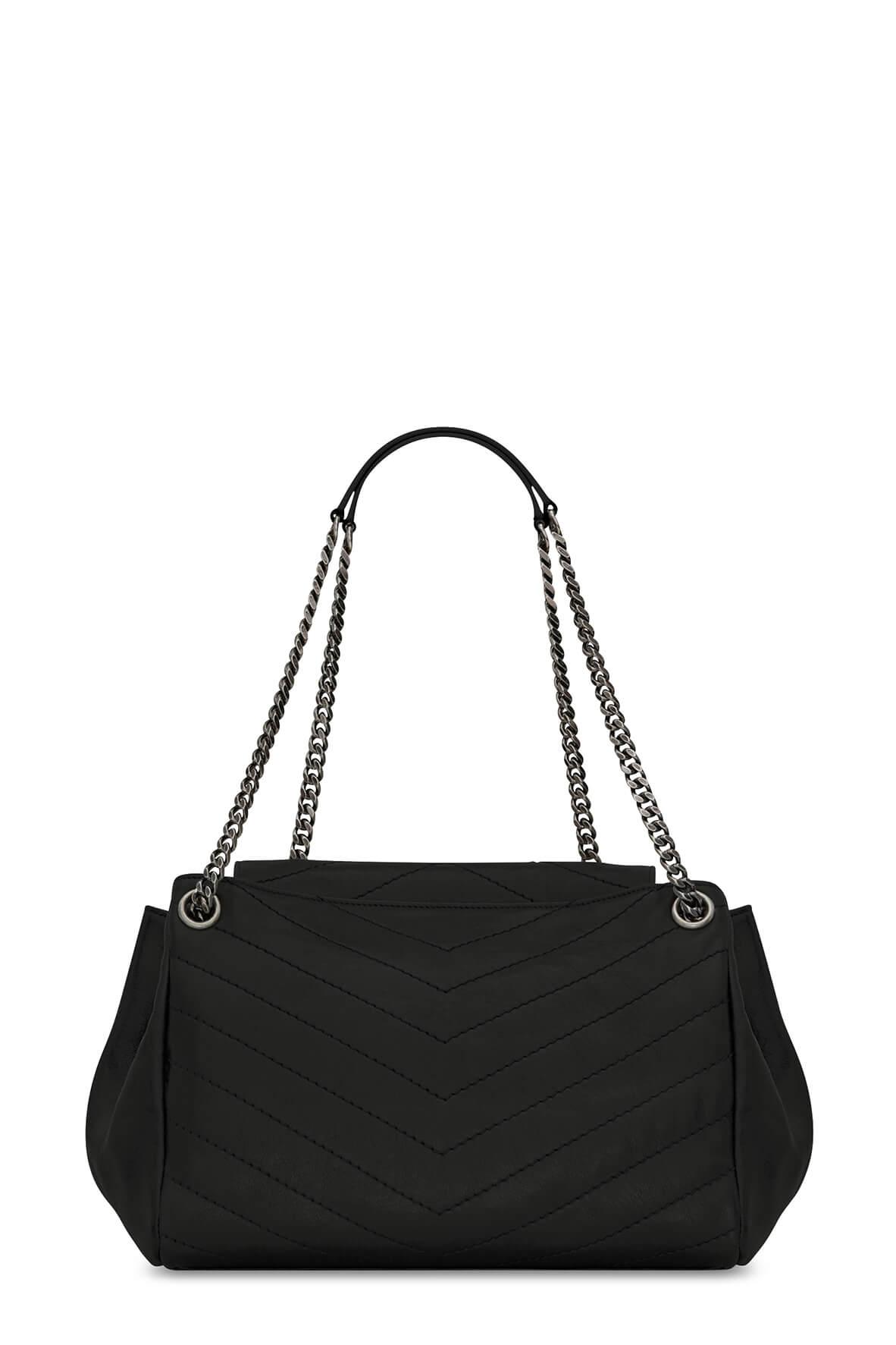 Medium Nolita Black with Silver Hardware