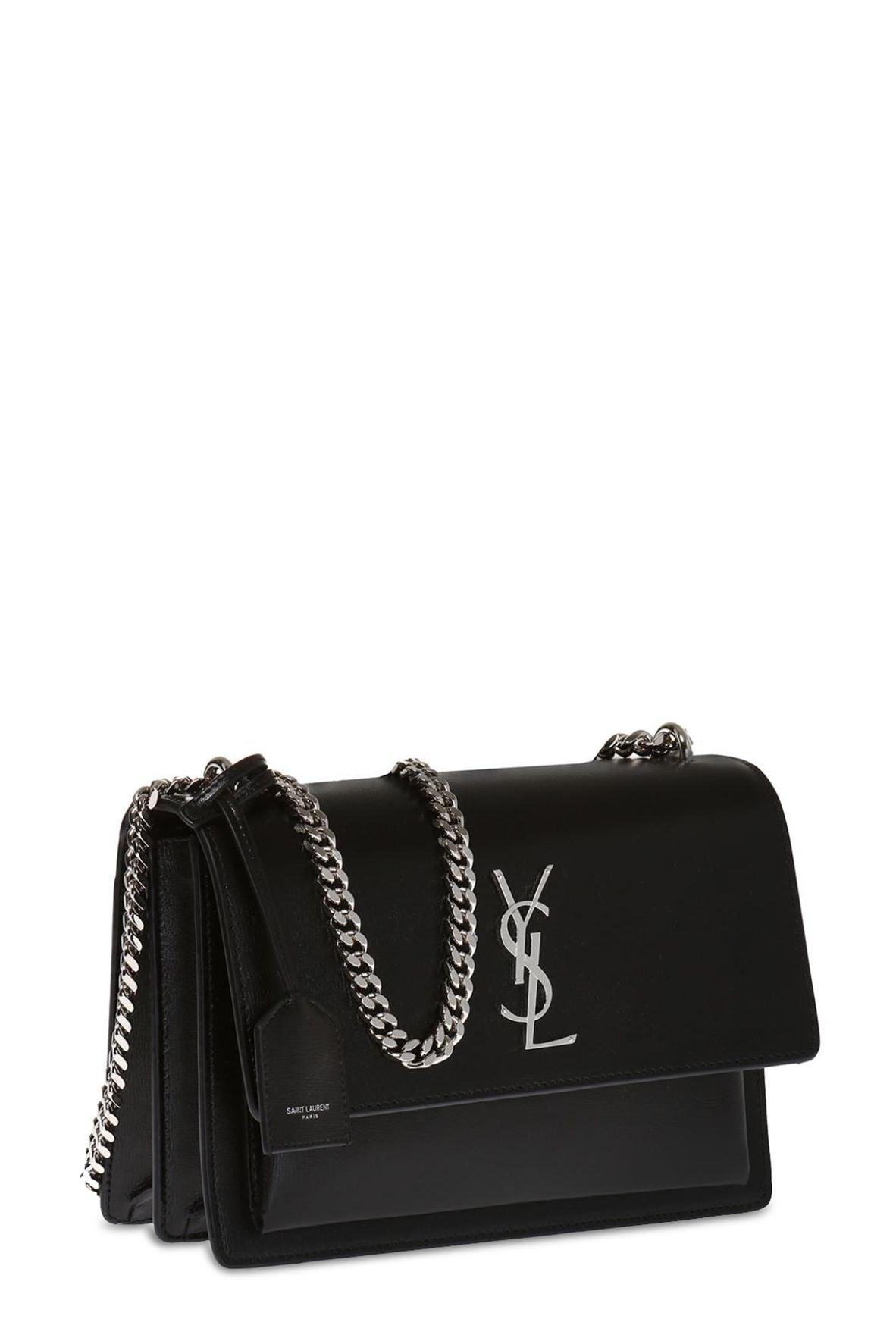 Medium Sunset Bag Black with Silver Hardware