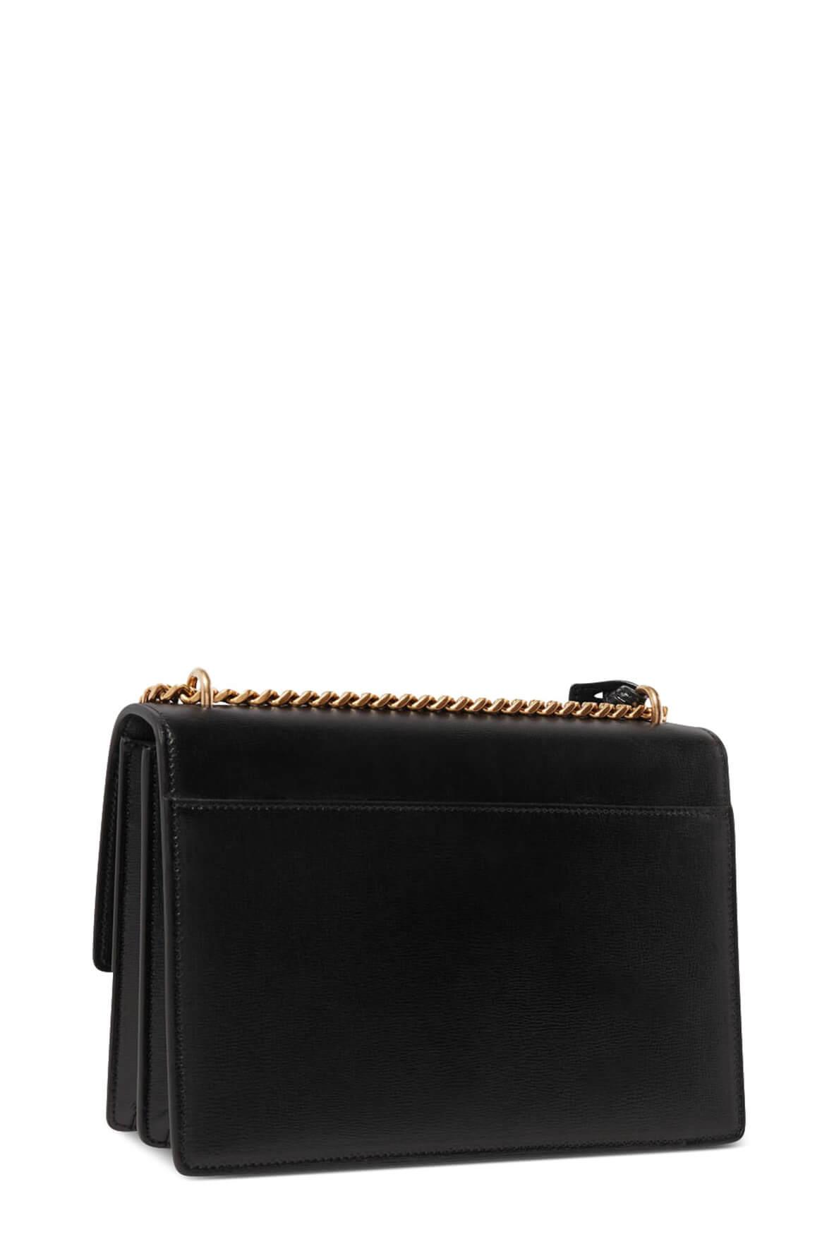 Medium Sunset Bag Black with Gold Hardware