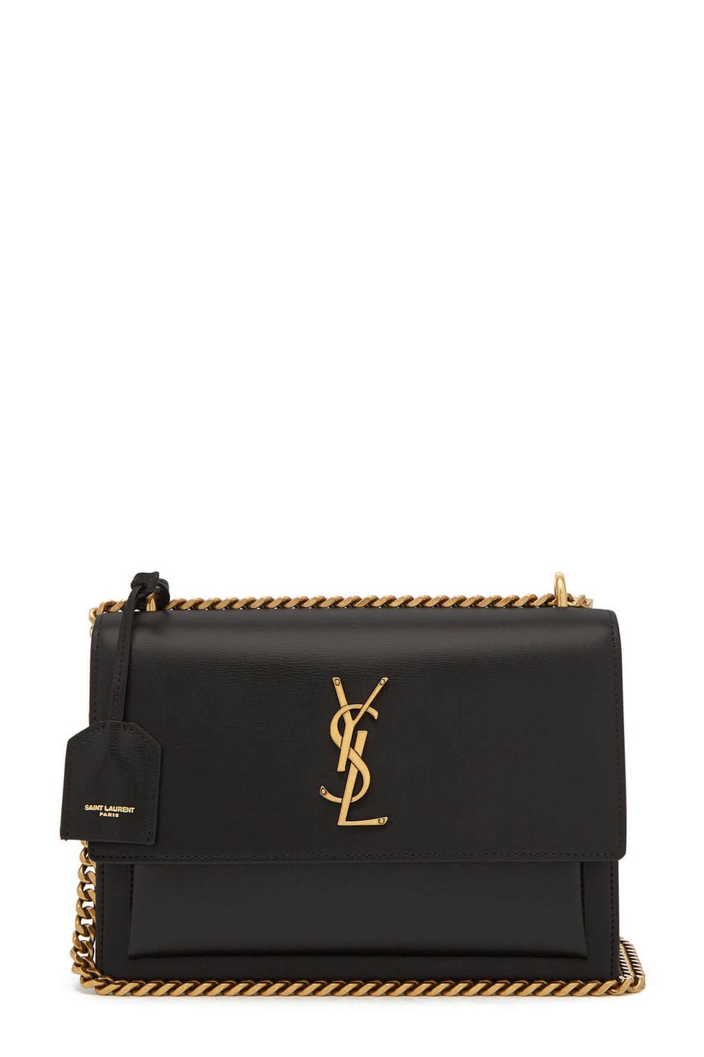 Medium Sunset Bag Black with Gold Hardware