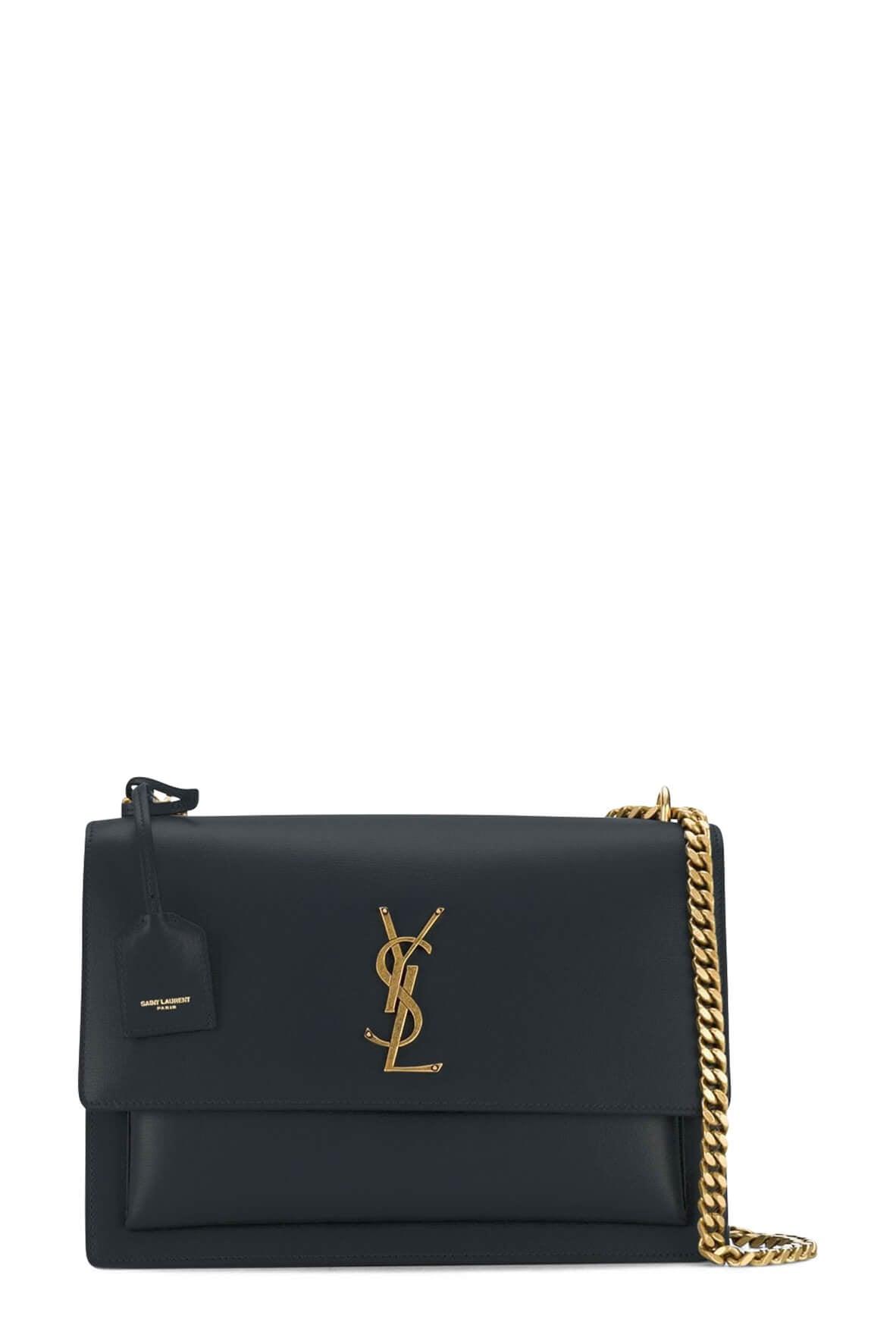Medium Sunset Bag Dark Smog with Gold Hardware
