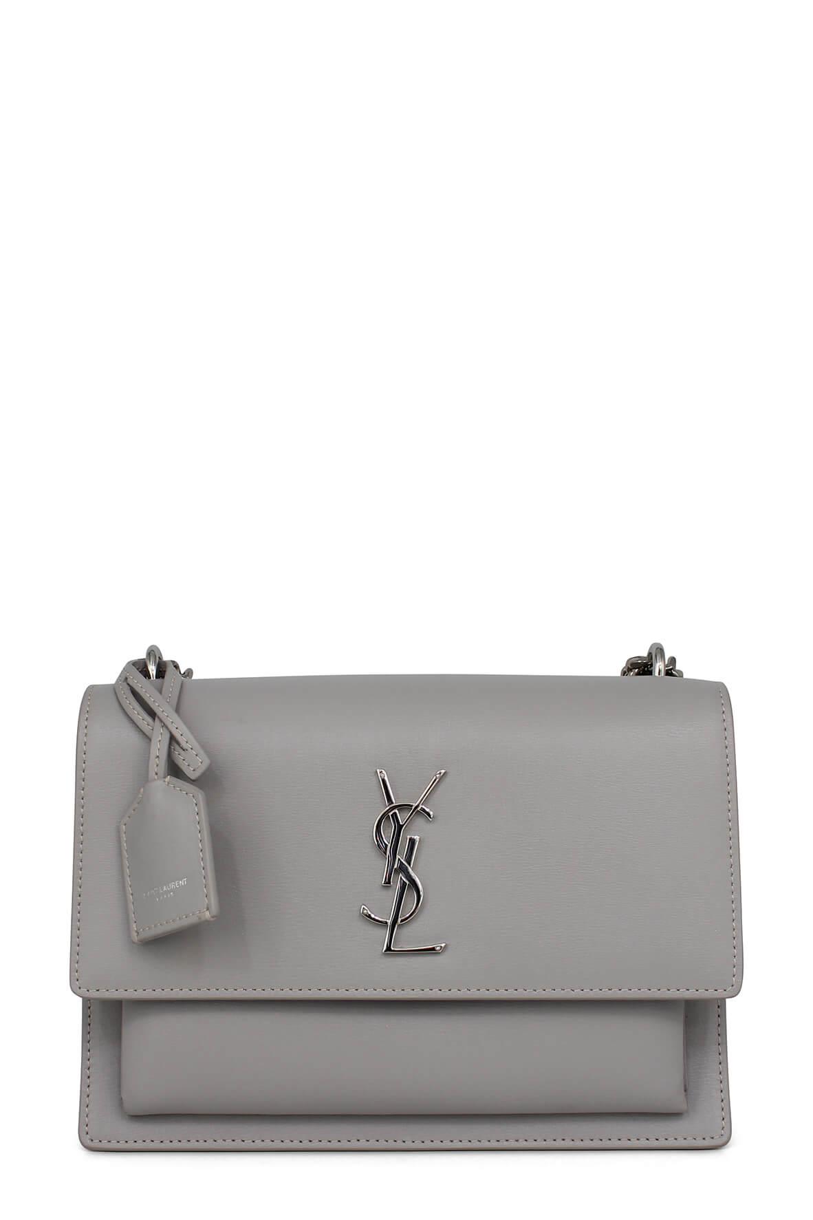 Medium Sunset Bag Grey with Silver Hardware