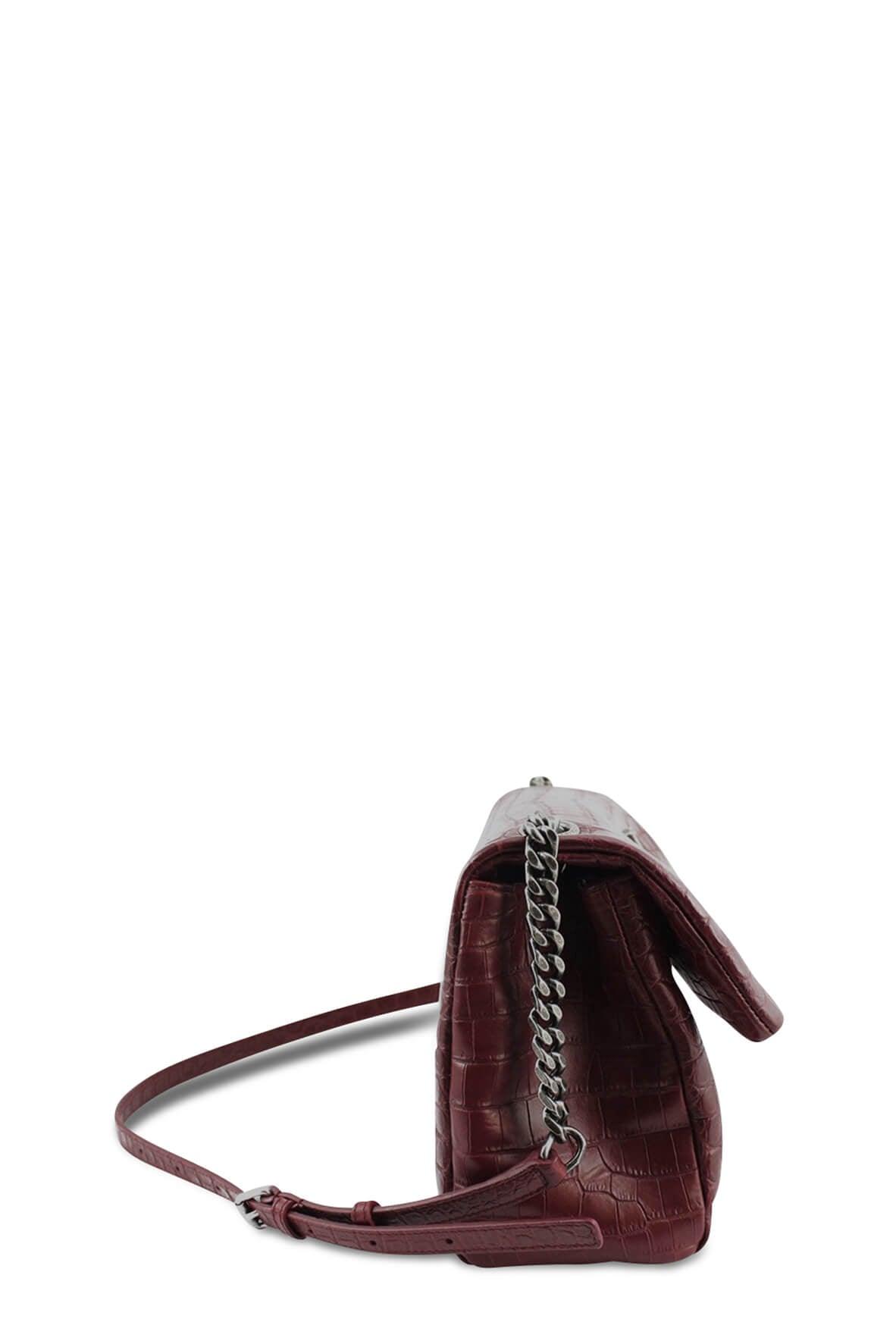 Medium West Hollywood Bag Crocodile Embossed Red
