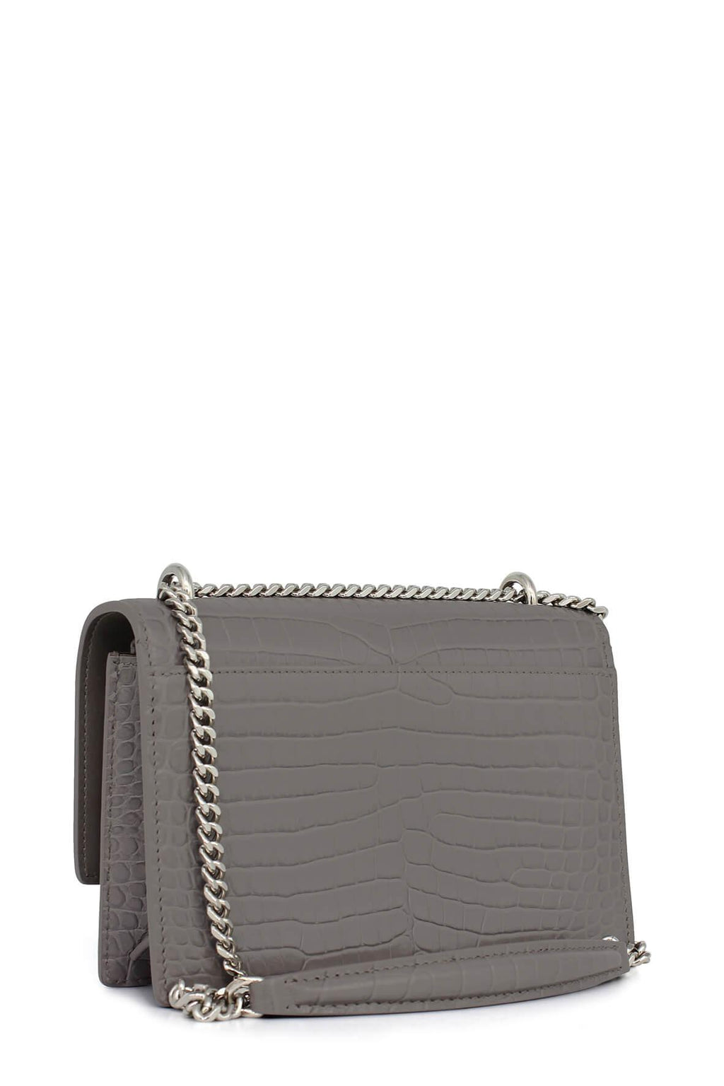 Mini Sunset Bag Crocodile Embossed Grey