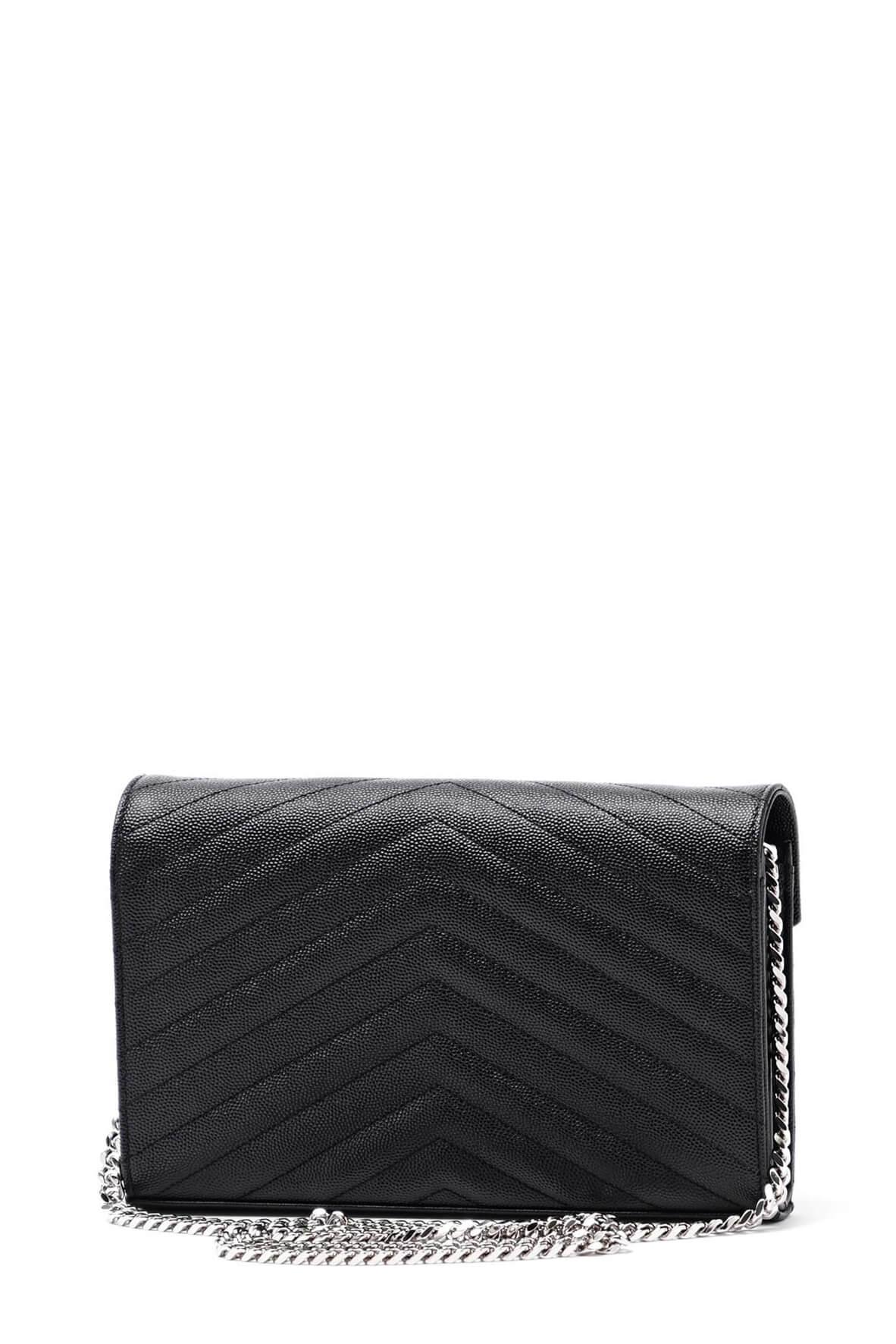 Monogram Chain Wallet Black with Silver Hardware
