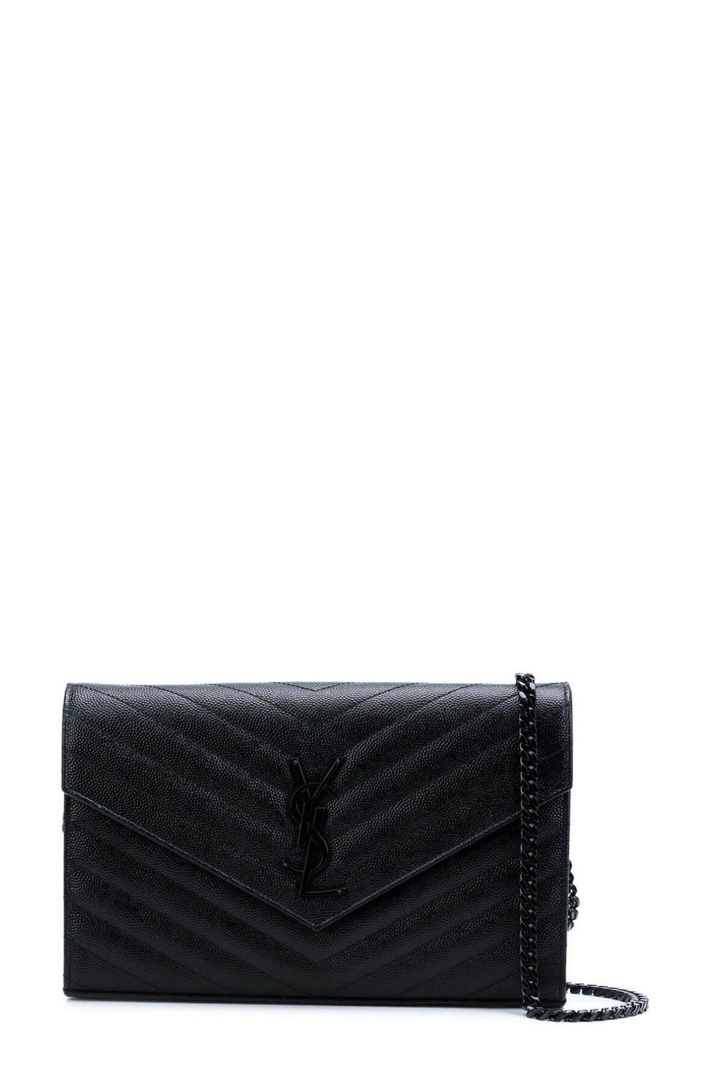 Monogram Chain Wallet Black with Black Hardware