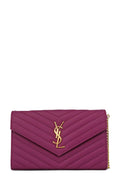 Monogram Chain Wallet Chevron Red Violet with Gold Hardware