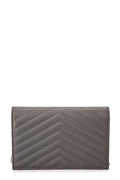 Monogram Chain Wallet Grey with Silver Hardware