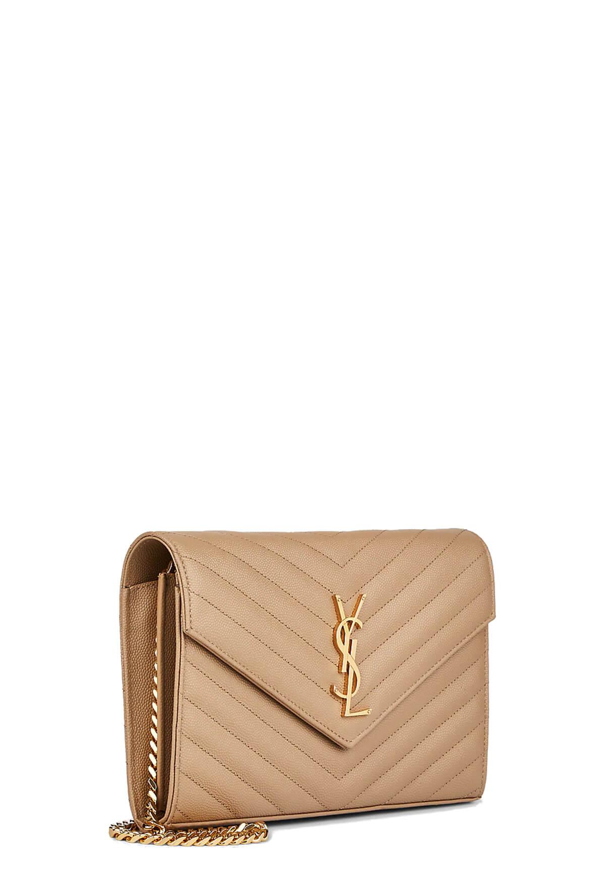 Monogram Chain Wallet Oak with Gold Hardware