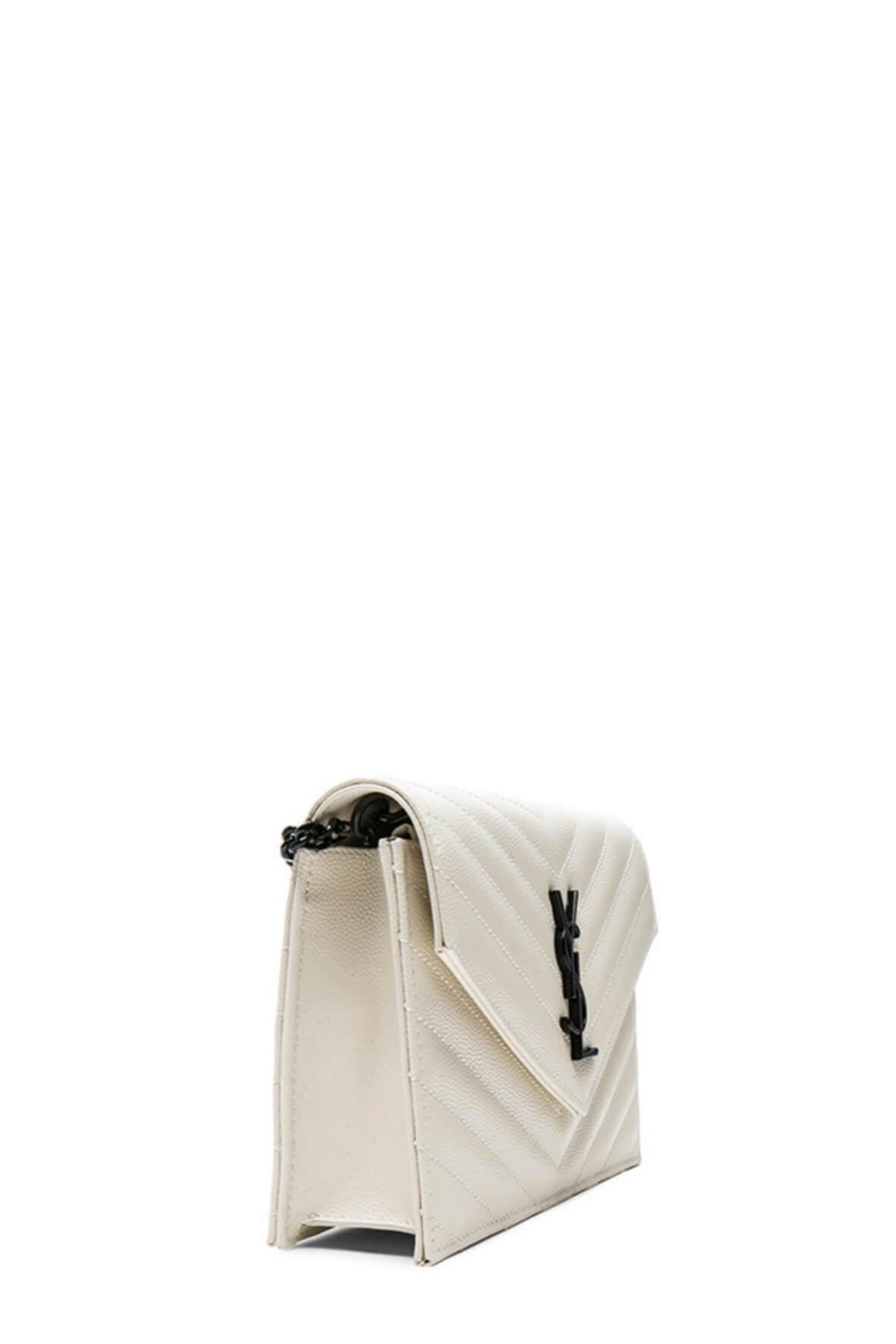 Monogram Chain Wallet Cream with Black Hardware