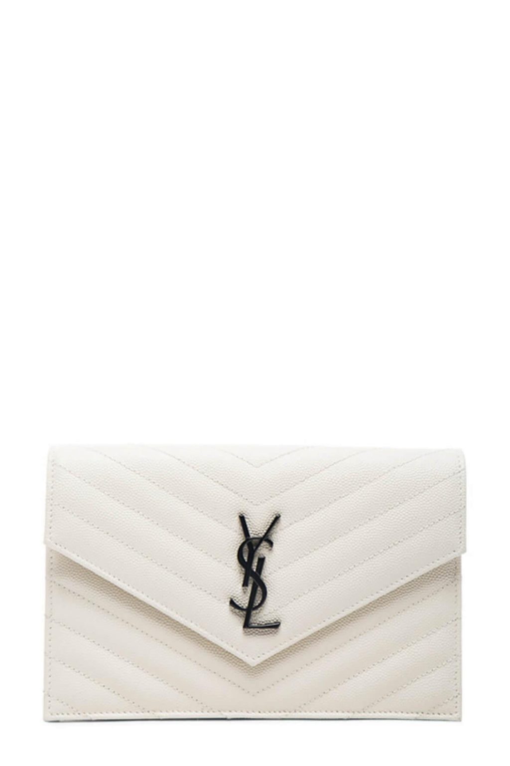 Monogram Chain Wallet Cream with Black Hardware