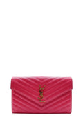 Monogram Chain Wallet with Gold Hardware Fuschia