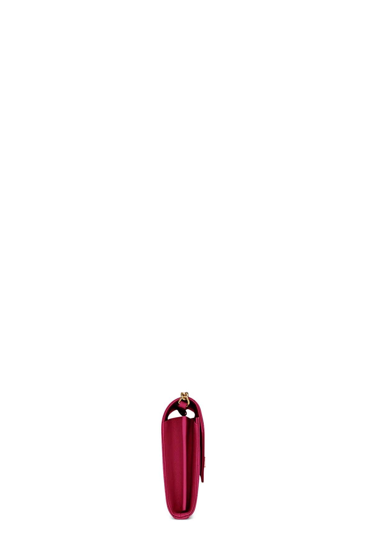 Monogram Chain Wallet Fuchsia with Gold Hardware