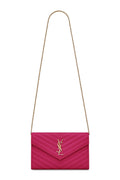 Monogram Chain Wallet Fuchsia with Gold Hardware