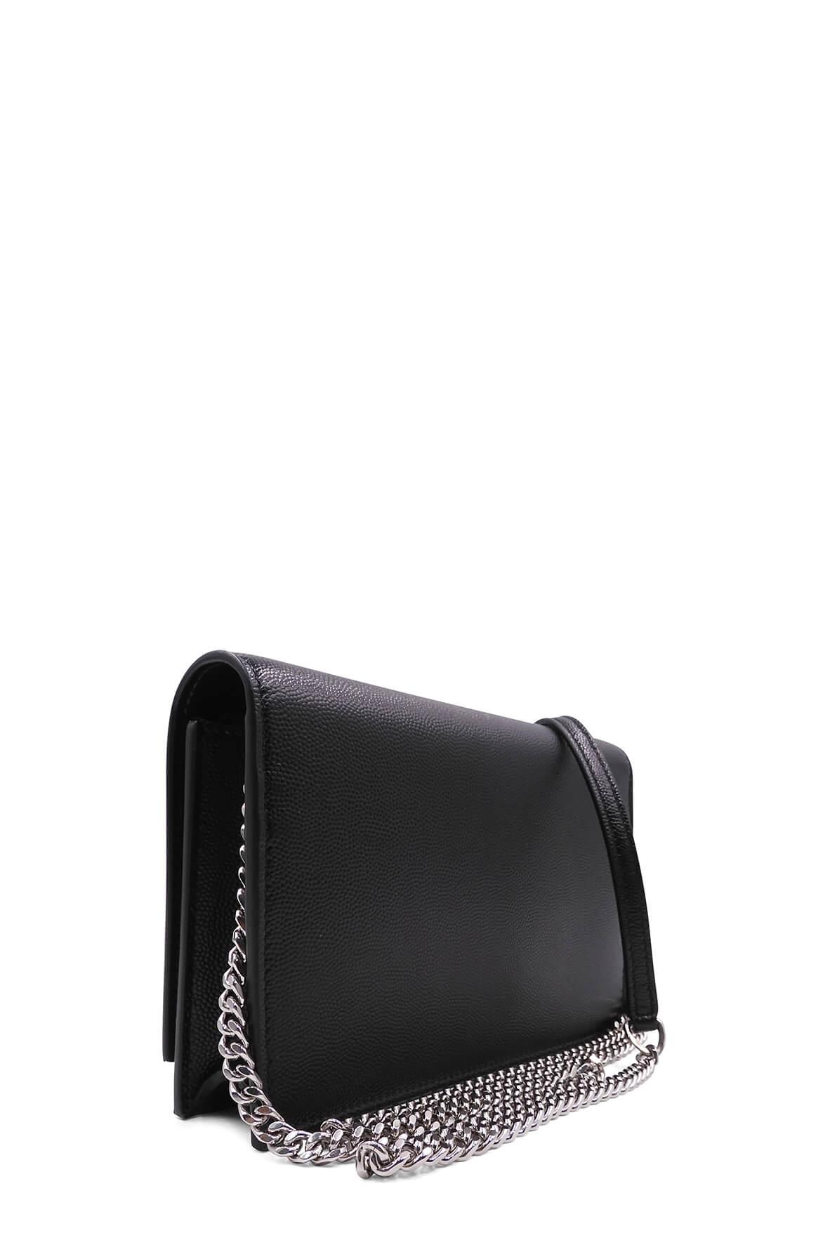 Monogram Small Kate with Tassel Black With Silver Hardware