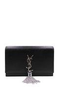 Monogram Small Kate with Tassel Black With Silver Hardware