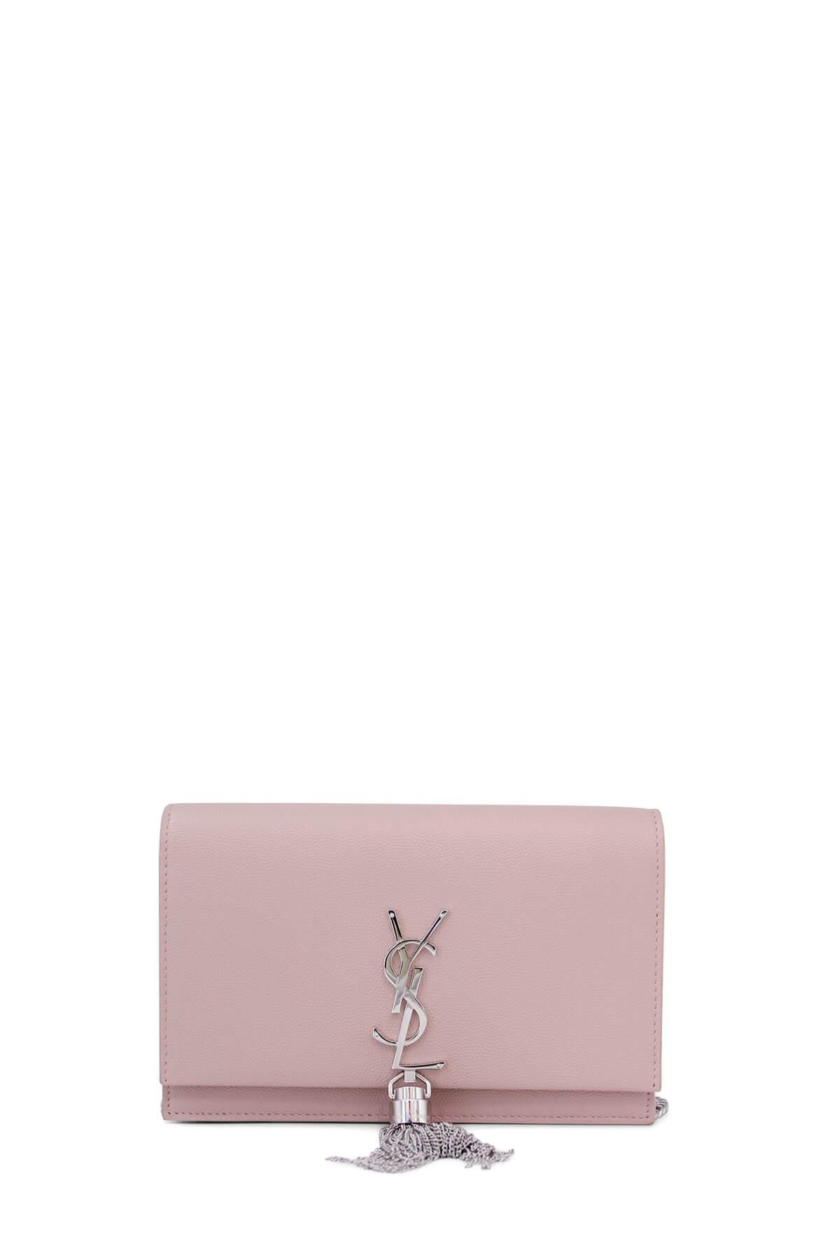 Monogram Small Kate with Tassel Pink with Silver Hardware