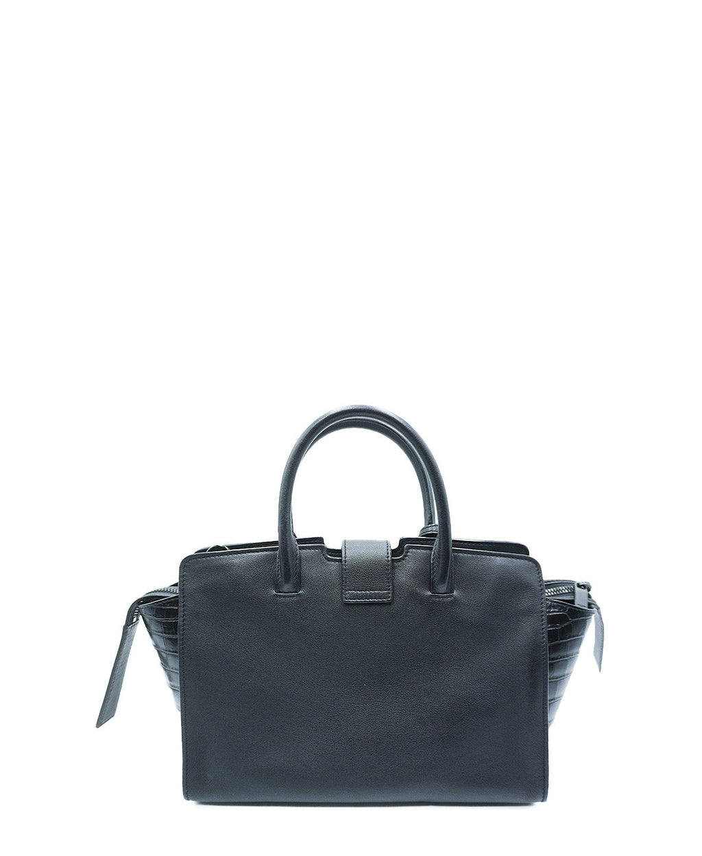 Small Toy Downtown Cabas Croc Embossed Bag Black