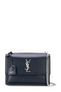 Medium Sunset Bag Navy with Silver Hardware