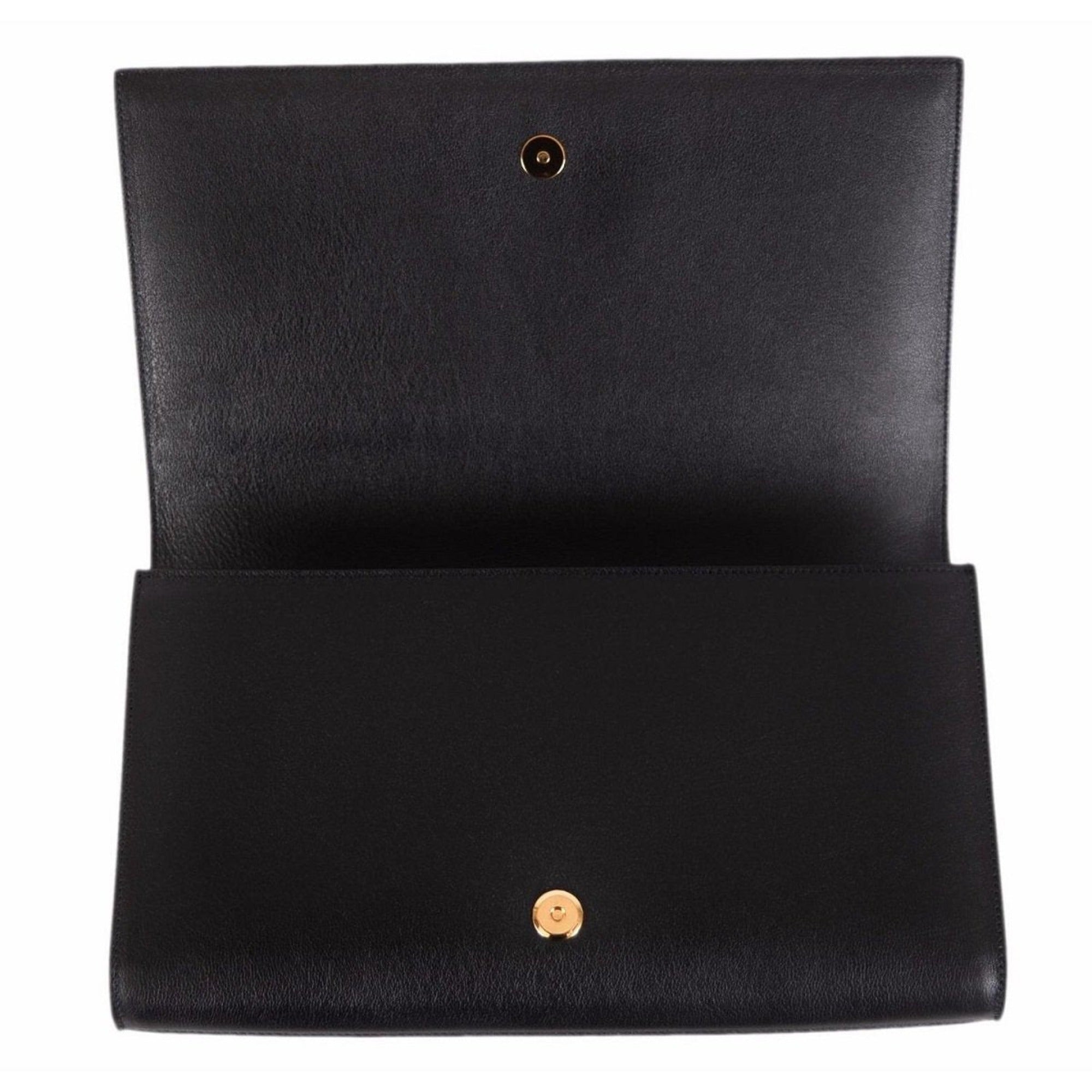 Saint Laurent YSL Belle de Jour Leather Black Large Clutch Bag