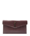 Embossed Monogram Uptown Envelope Pouch Red