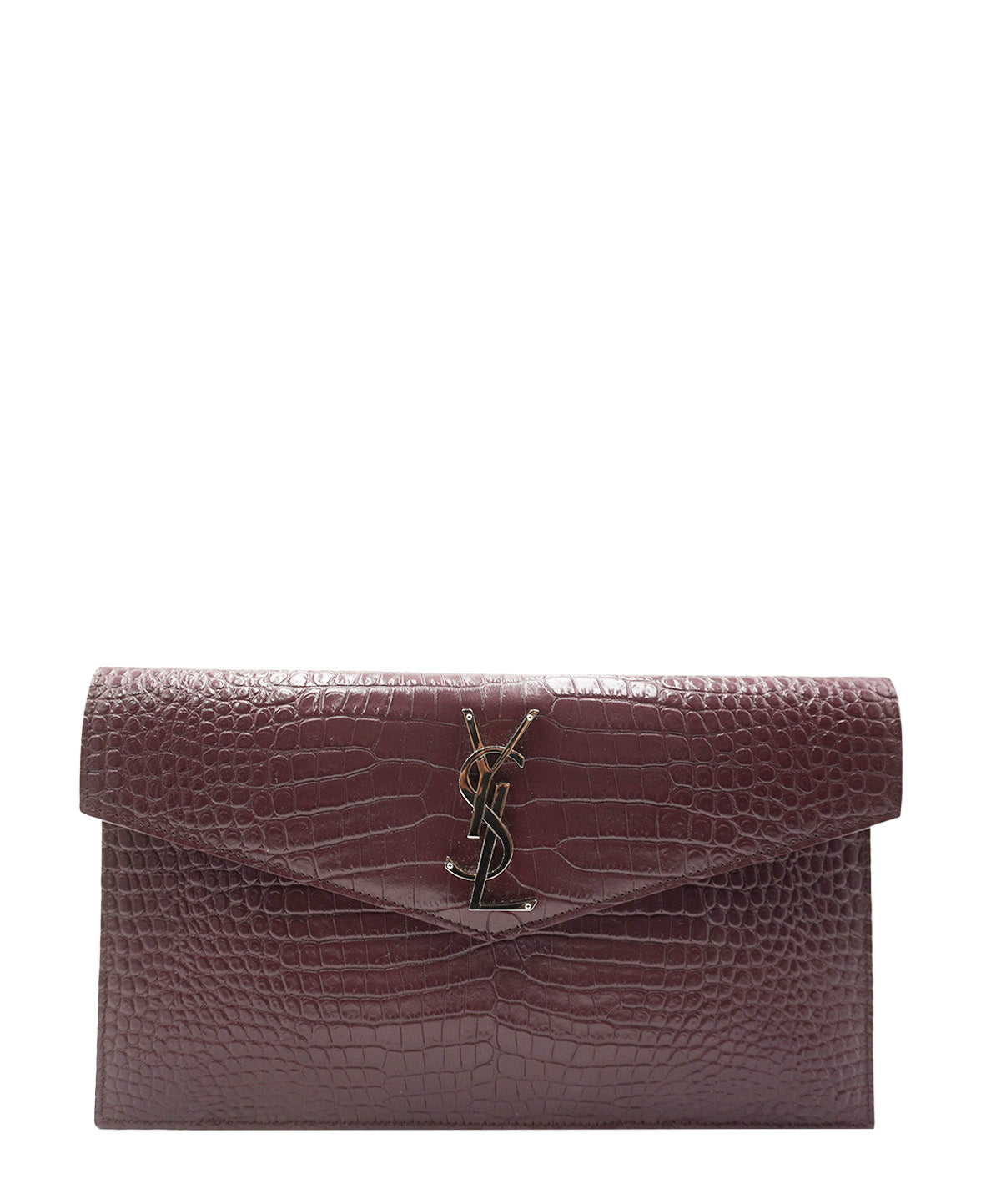 Embossed Monogram Uptown Envelope Pouch Red