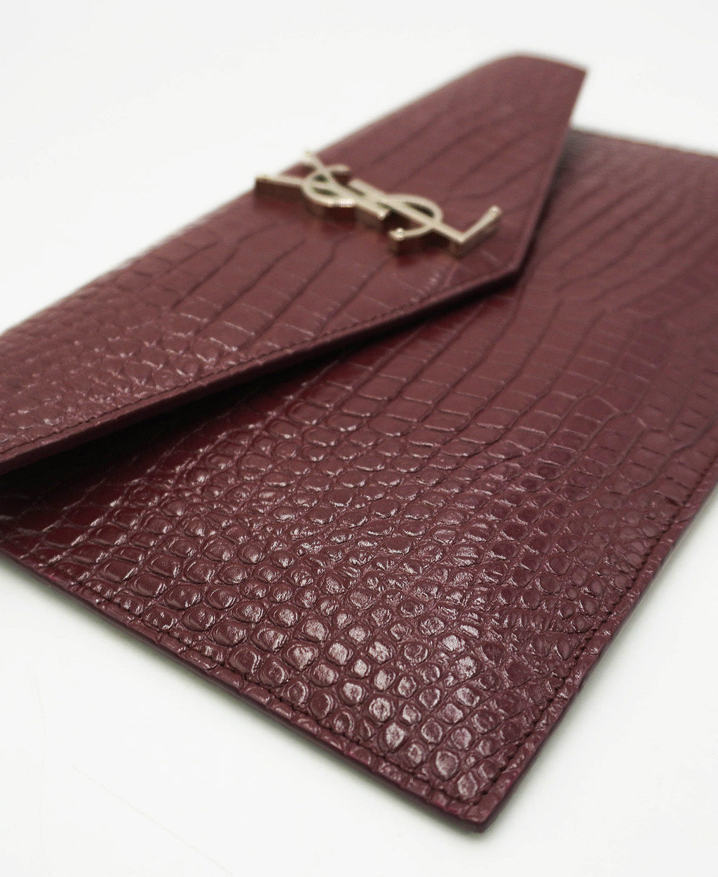 Embossed Monogram Uptown Envelope Pouch Red