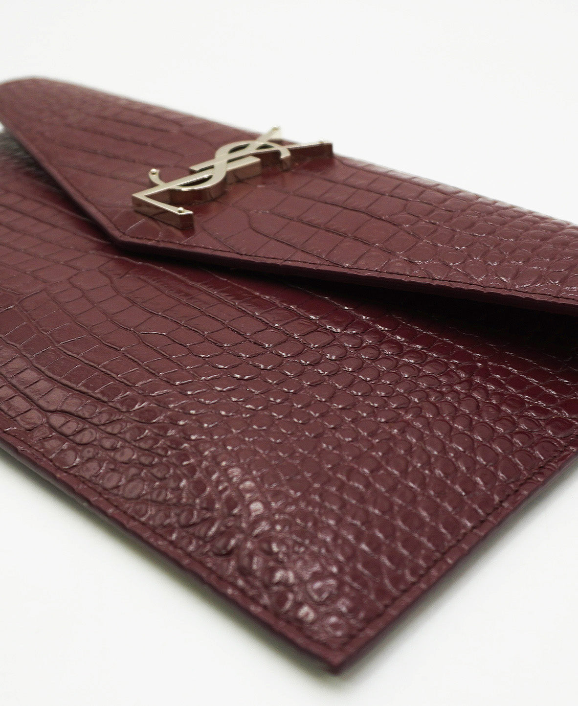 Embossed Monogram Uptown Envelope Pouch Red