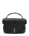 Large Monogram Chevron MatelassÃƒÆ’Ã‚Â© College Bag Black