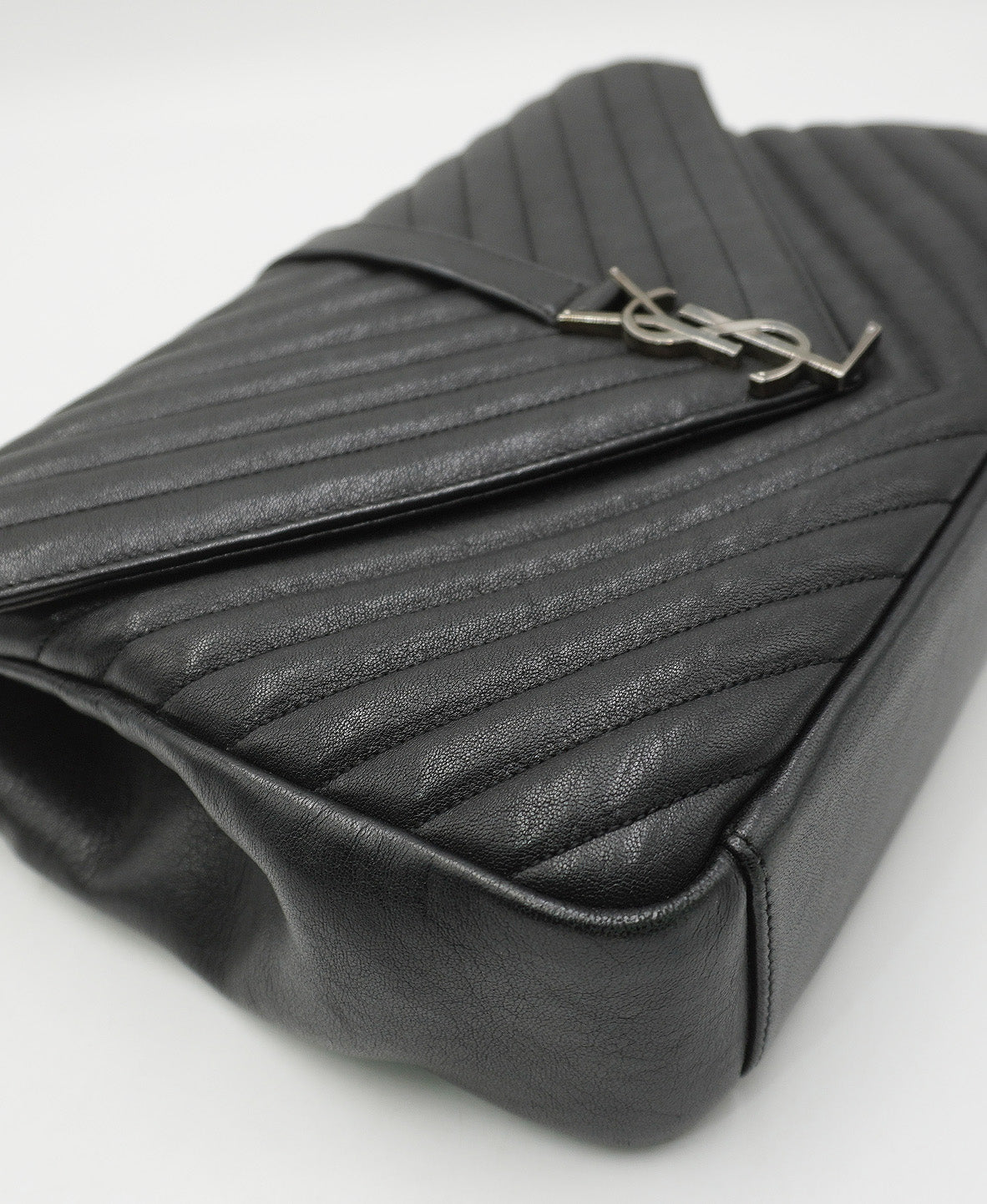 Large Monogram Chevron MatelassÃƒÆ’Ã‚Â© College Bag Black