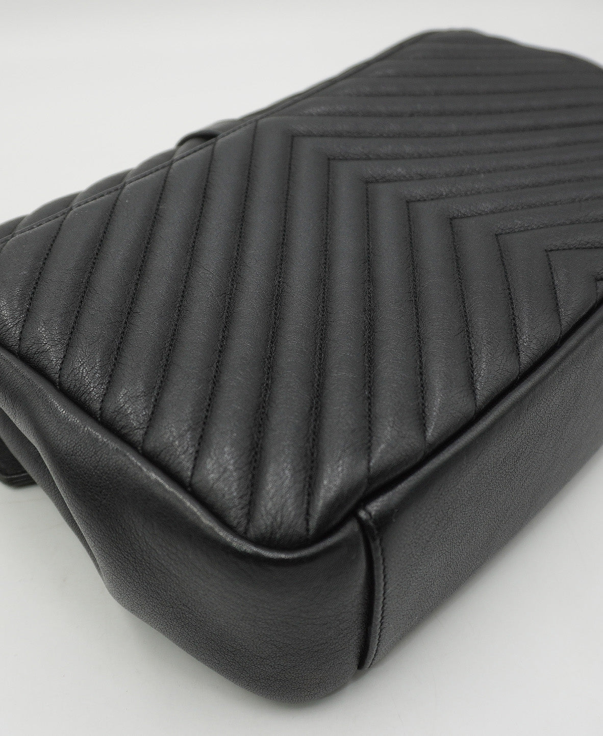 Large Monogram Chevron MatelassÃƒÆ’Ã‚Â© College Bag Black