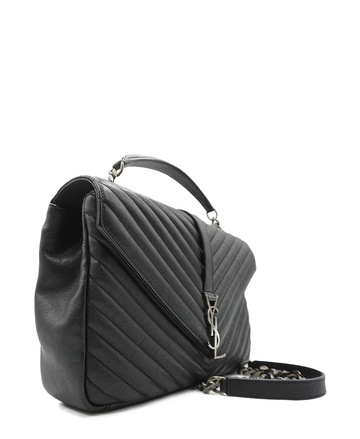 Large Monogram Chevron MatelassÃƒÆ’Ã‚Â© College Bag Black