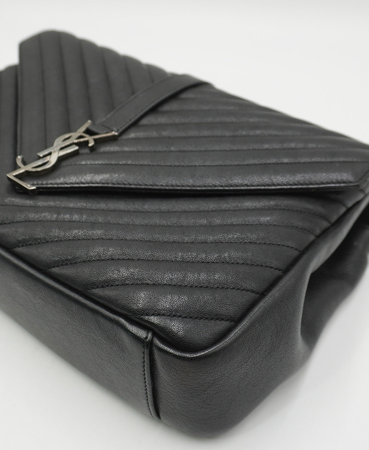 Large Monogram Chevron MatelassÃƒÆ’Ã‚Â© College Bag Black