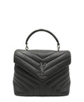 Small Quilted "Y" LouLou Shoulder Bag Grey