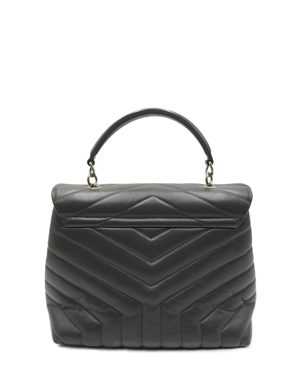 Small Quilted "Y" LouLou Shoulder Bag Grey