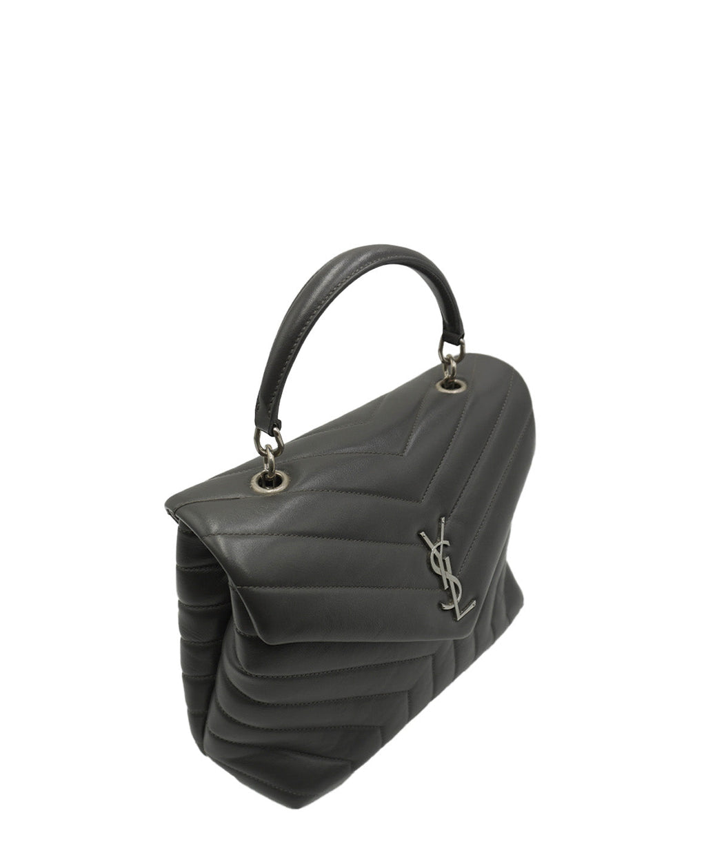 Small Quilted "Y" LouLou Shoulder Bag Grey