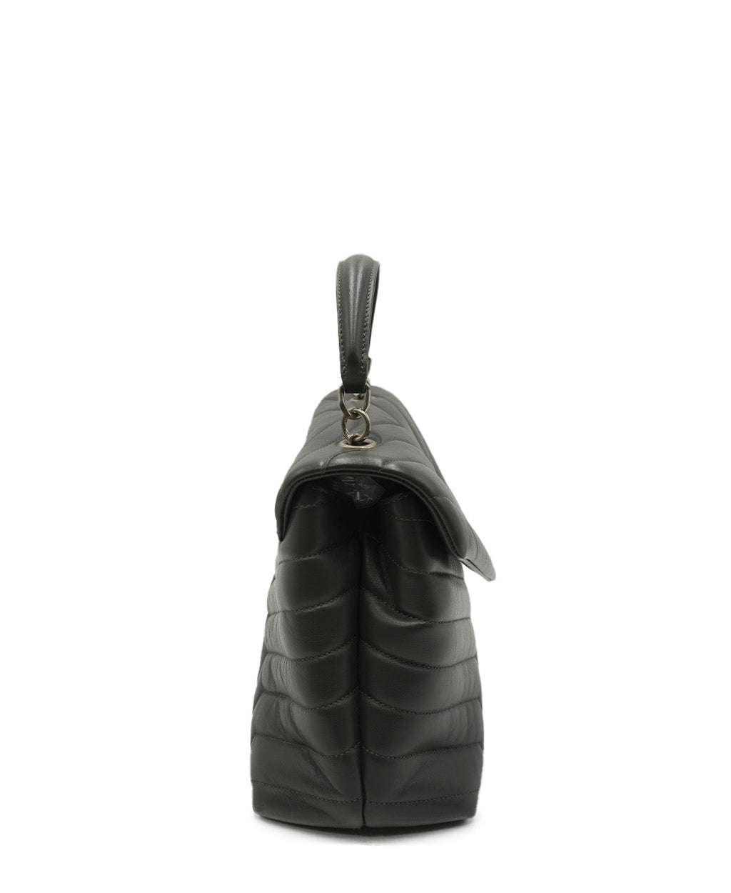 Small Quilted "Y" LouLou Shoulder Bag Grey
