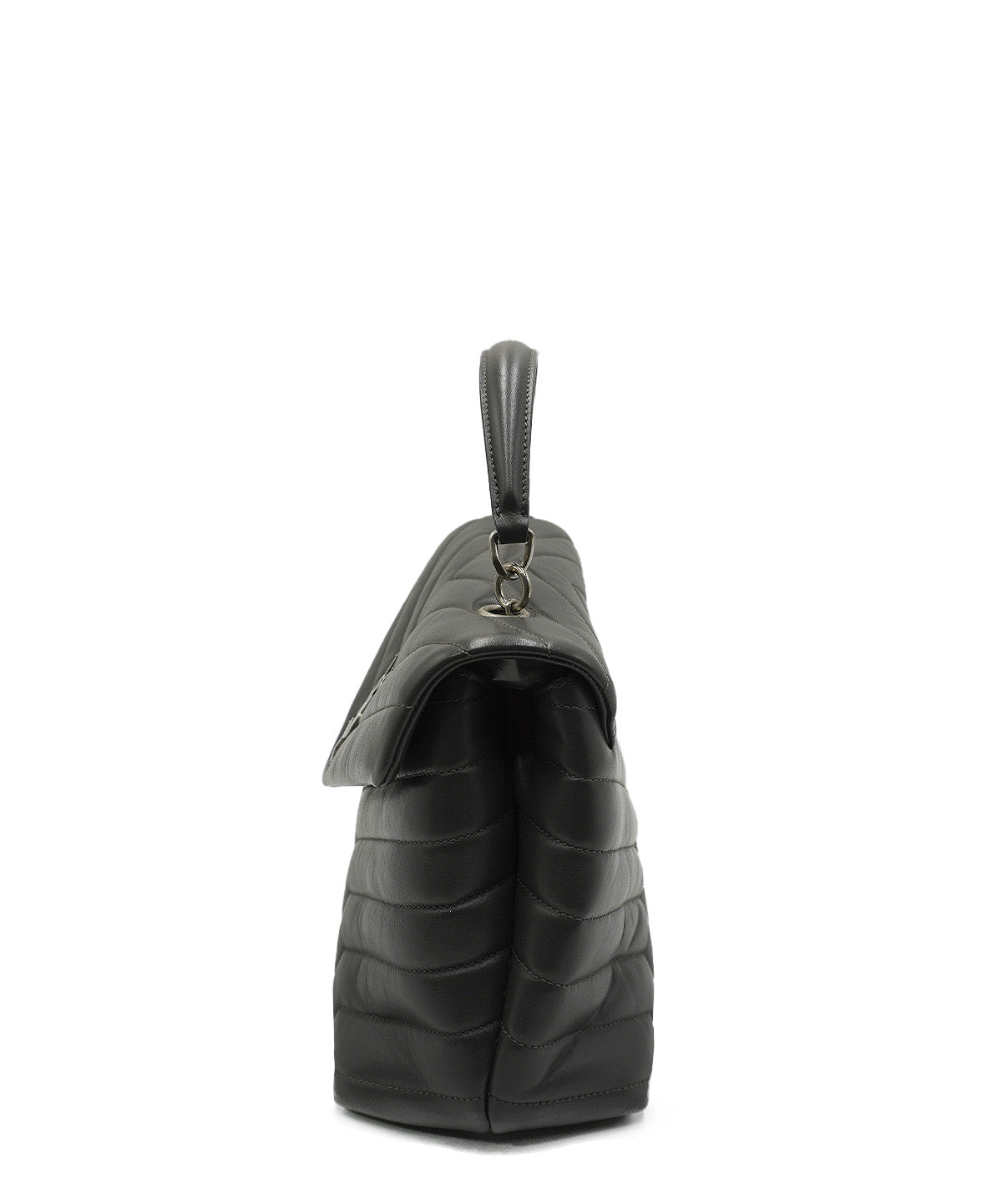 Small Quilted "Y" LouLou Shoulder Bag Grey