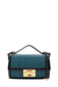 Medium Aileen Shoulder Bag with Blue Stripes Blue