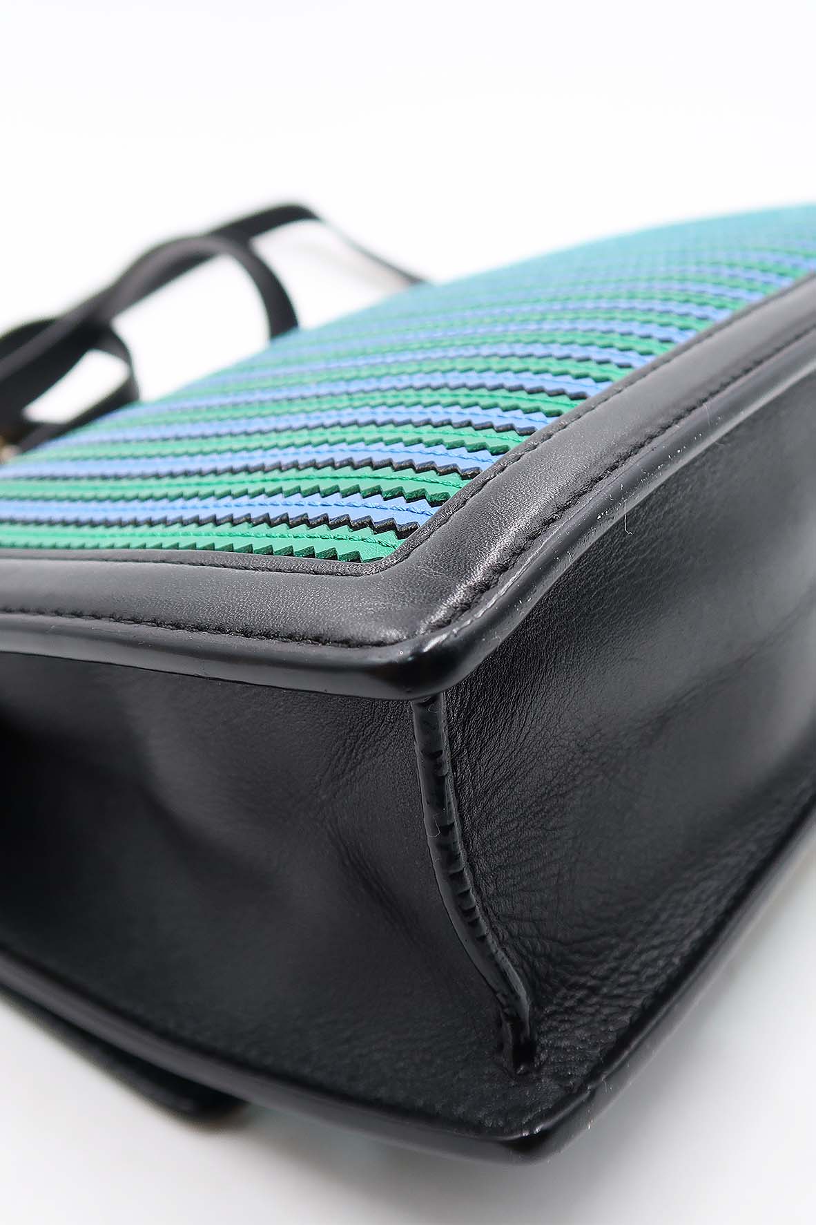 Medium Aileen Shoulder Bag with Blue Stripes Blue